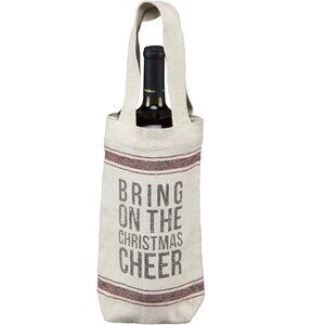 Primitives by Kathy -Wine Tote Bag  - Bring on the Christmas Cheer